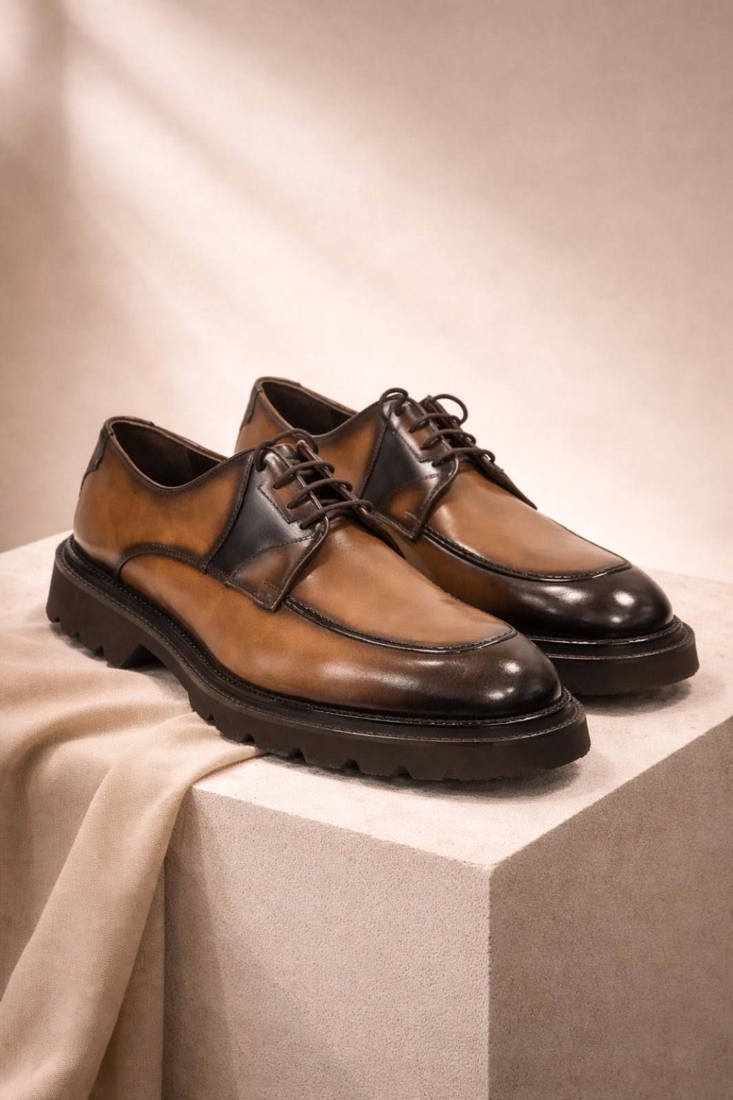 Muške kožne cipele ombre braon