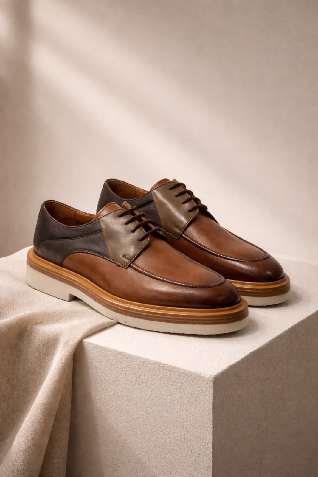 Muške braon kožne classic urban cipele