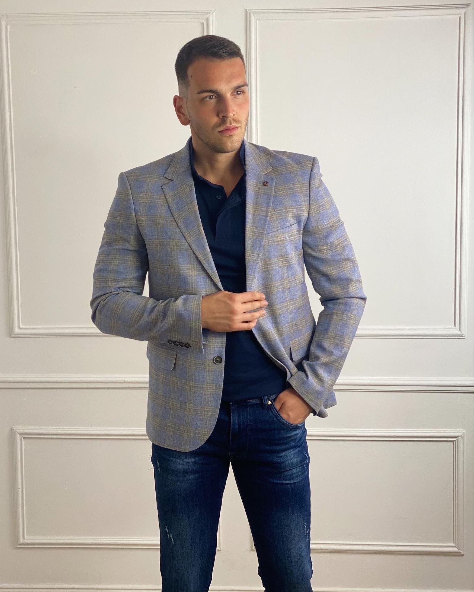 Muški pavi karirani sako