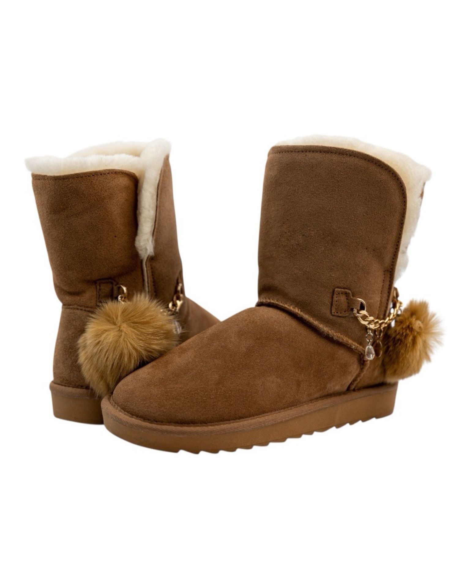 Kamel kožne čizme sa vunom