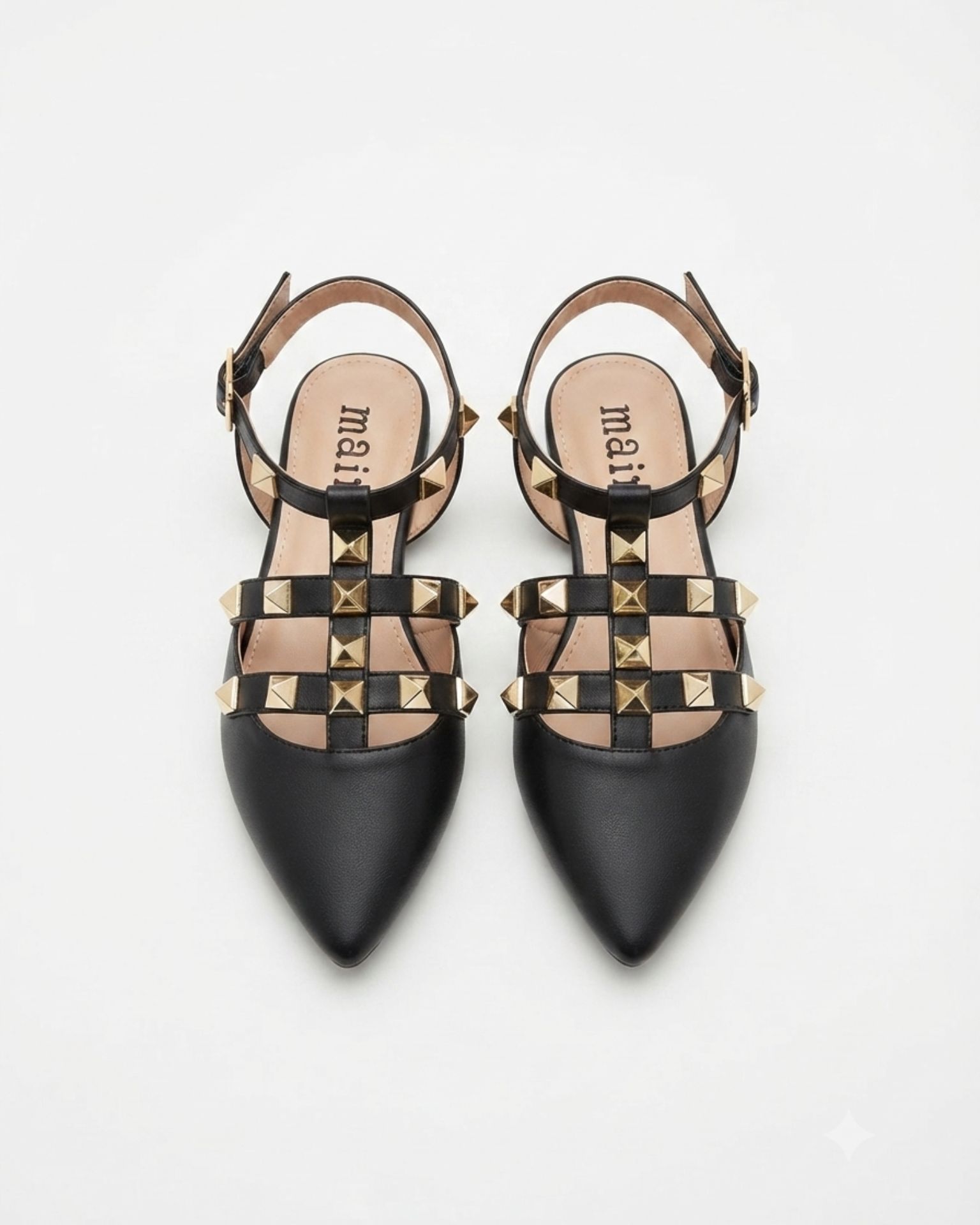 Black Studded Pointy Baletanke