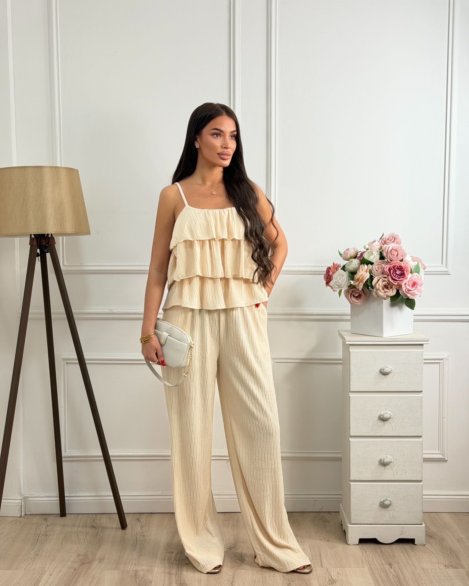 Komplet / Beige Ruffle Set