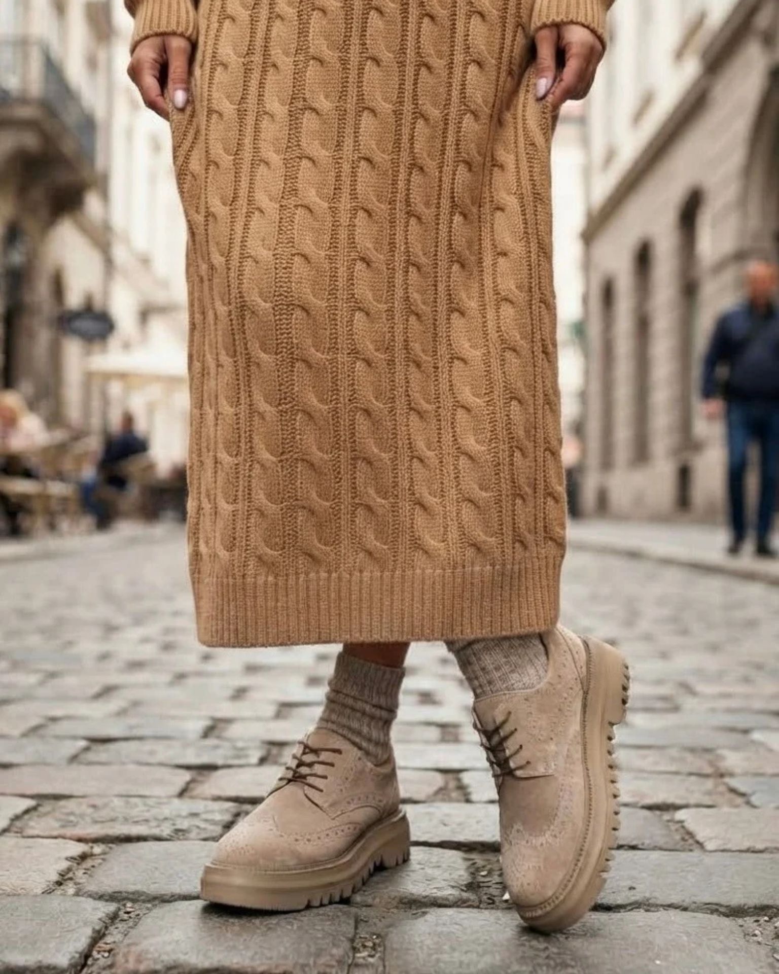 Beige Leather Oxford cipele
