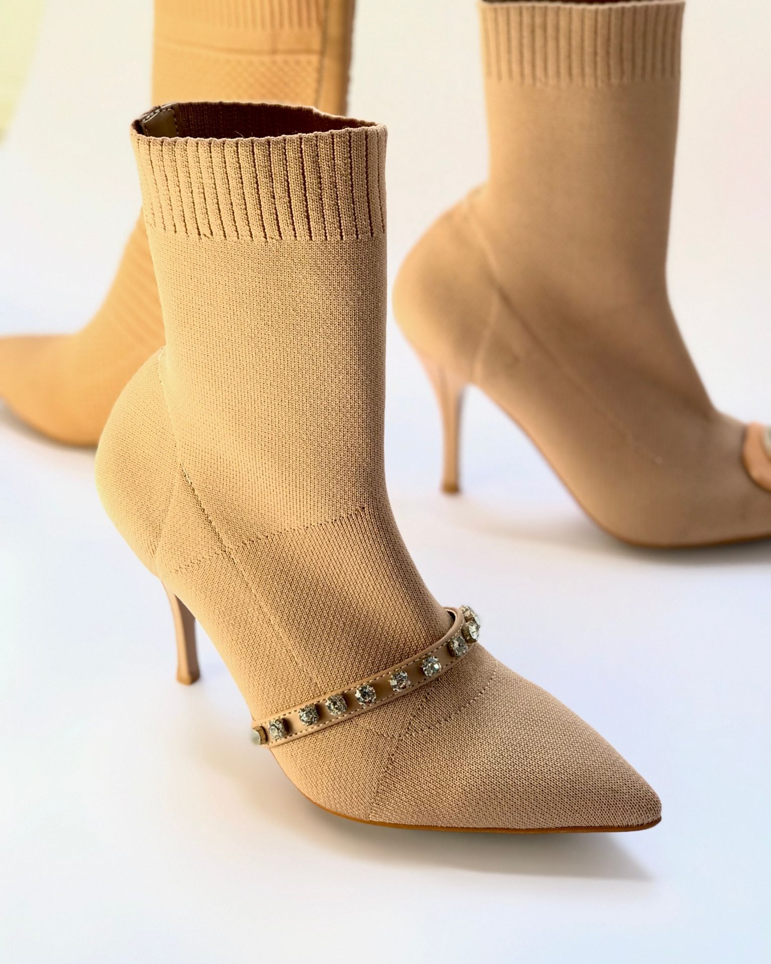 Bež čizme /stretch model