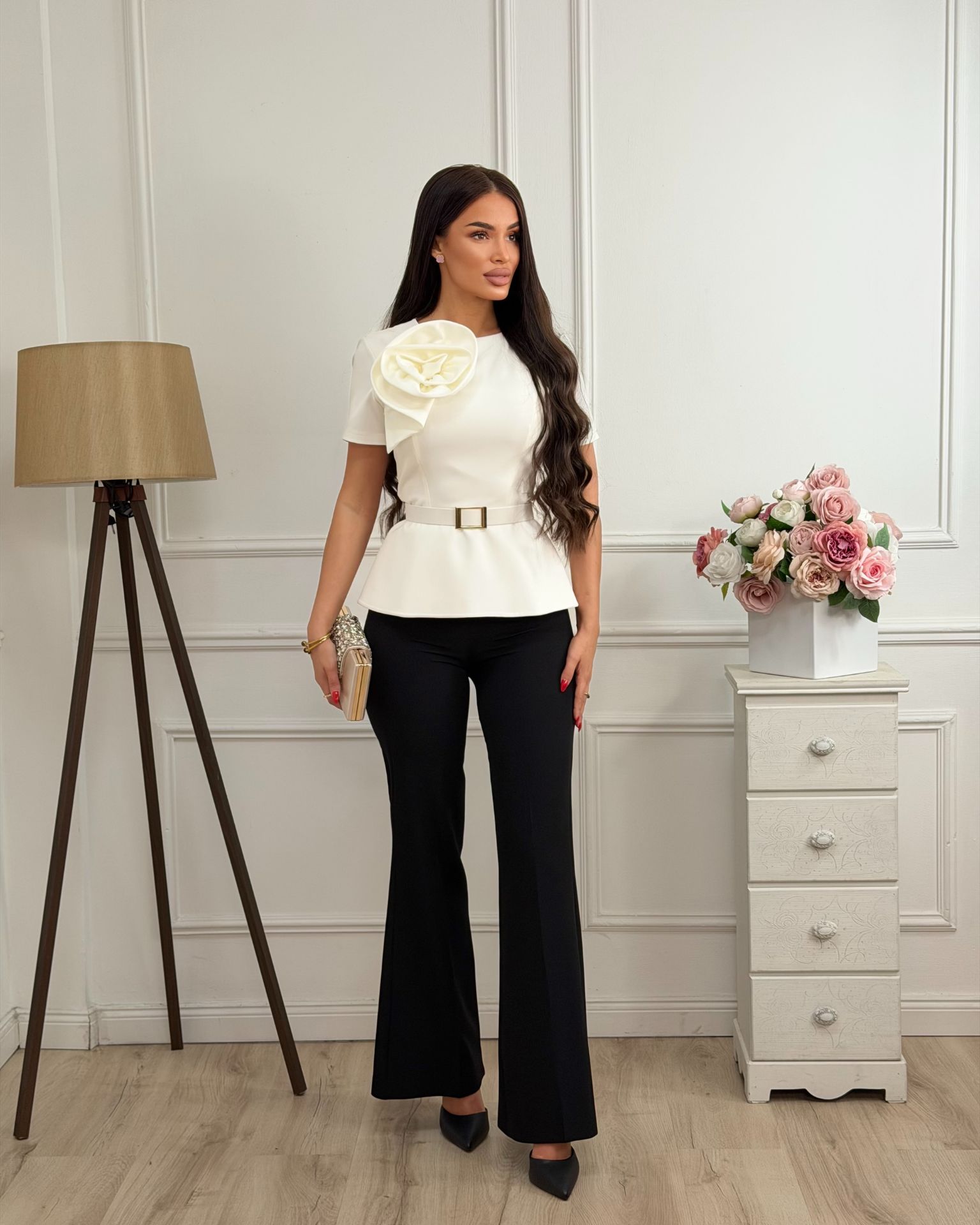 Kombinezon / Floral Contrast White