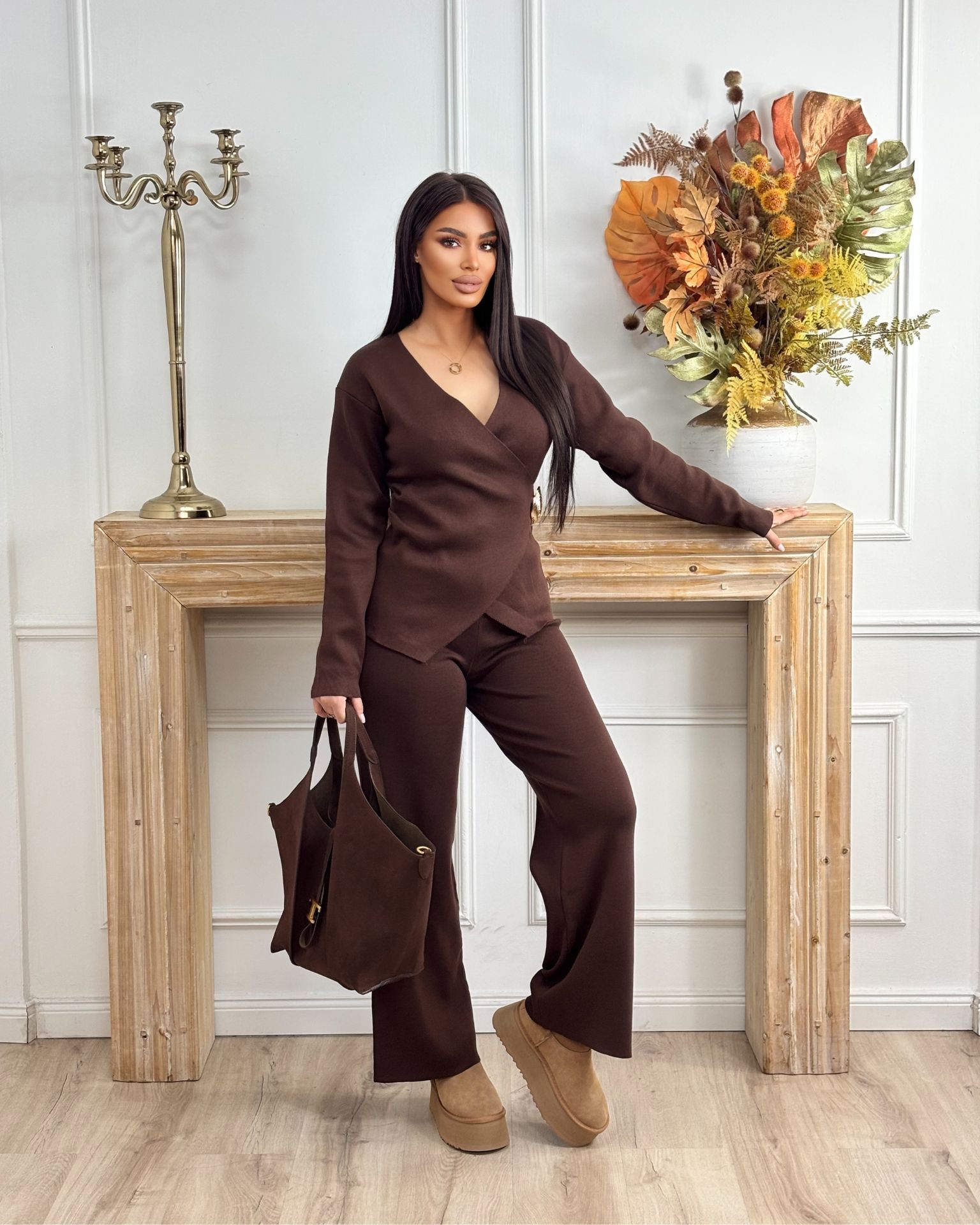 Braon komplet od trikotaže