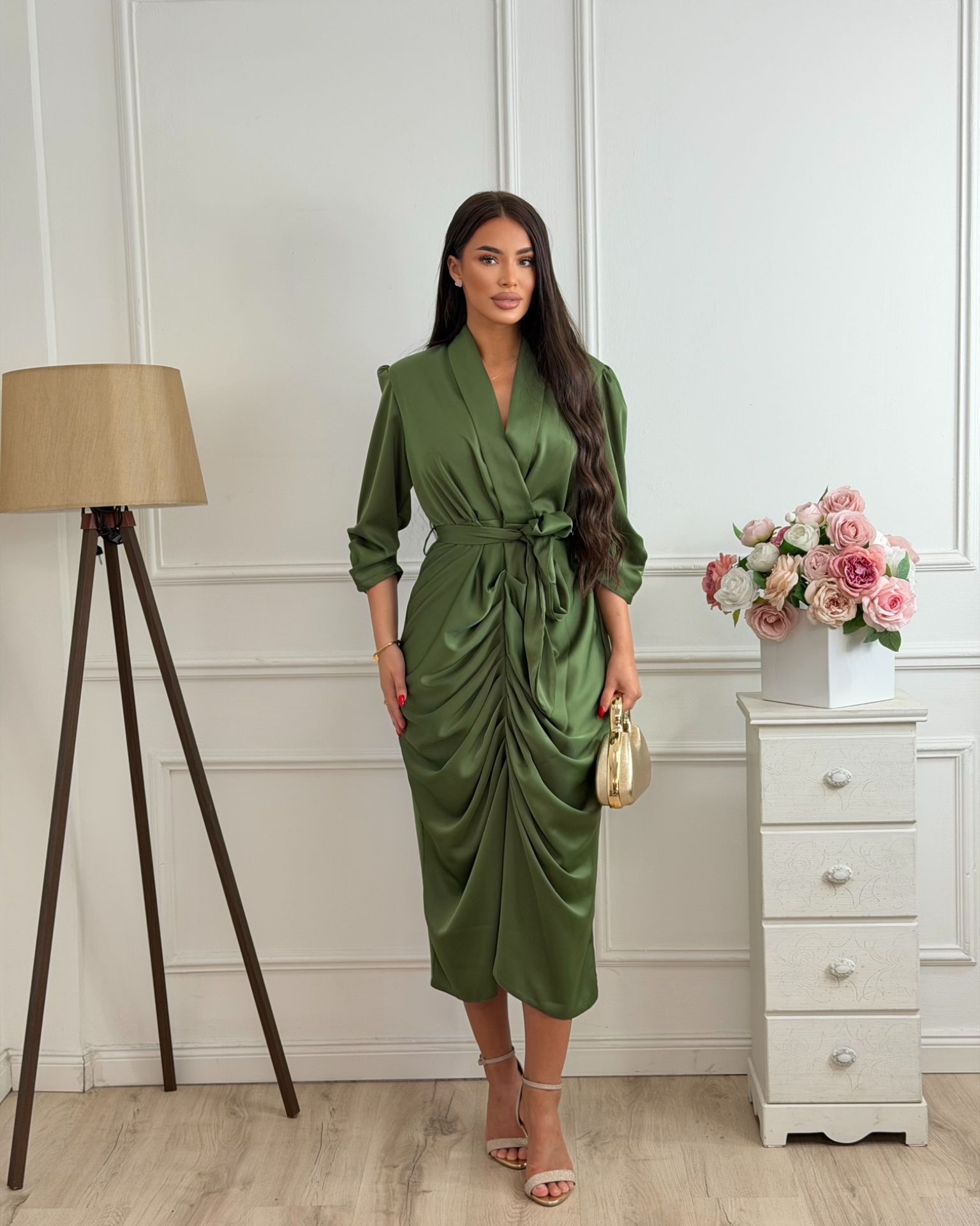 Haljina / Olive Wrap Elegance