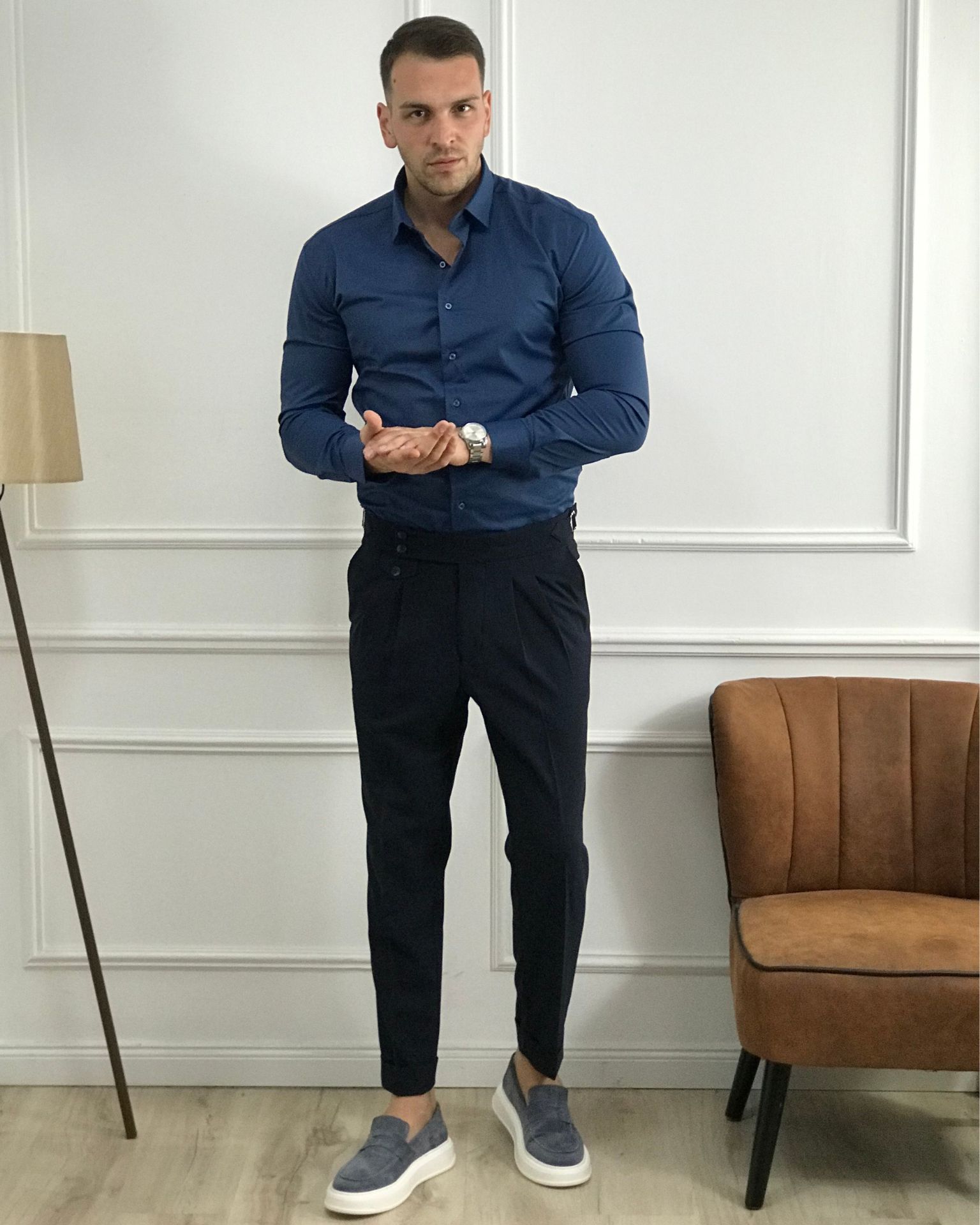 Muška petrolej-plava košulja