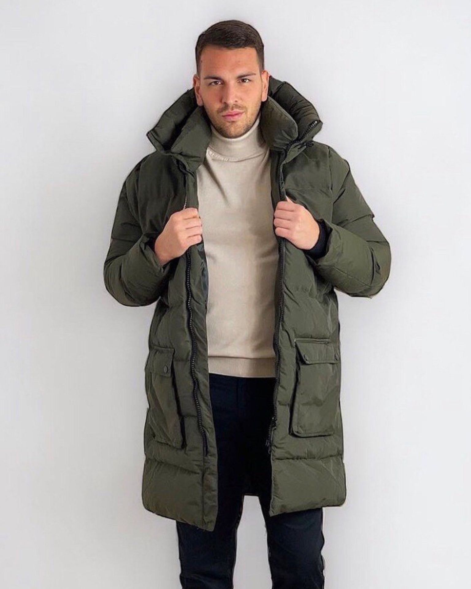 Muška maslinasta zimska jakna
