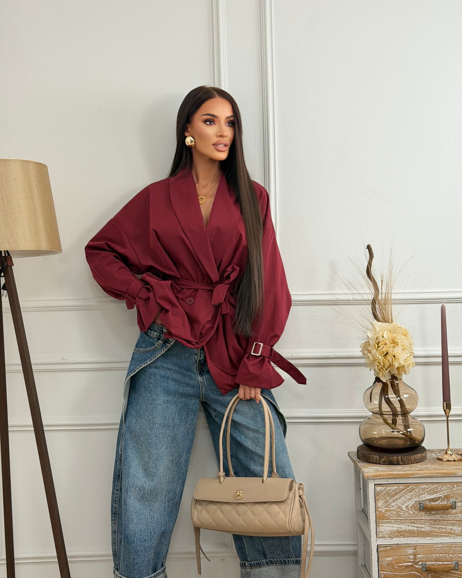 Bordeaux Wrap Belt jakna