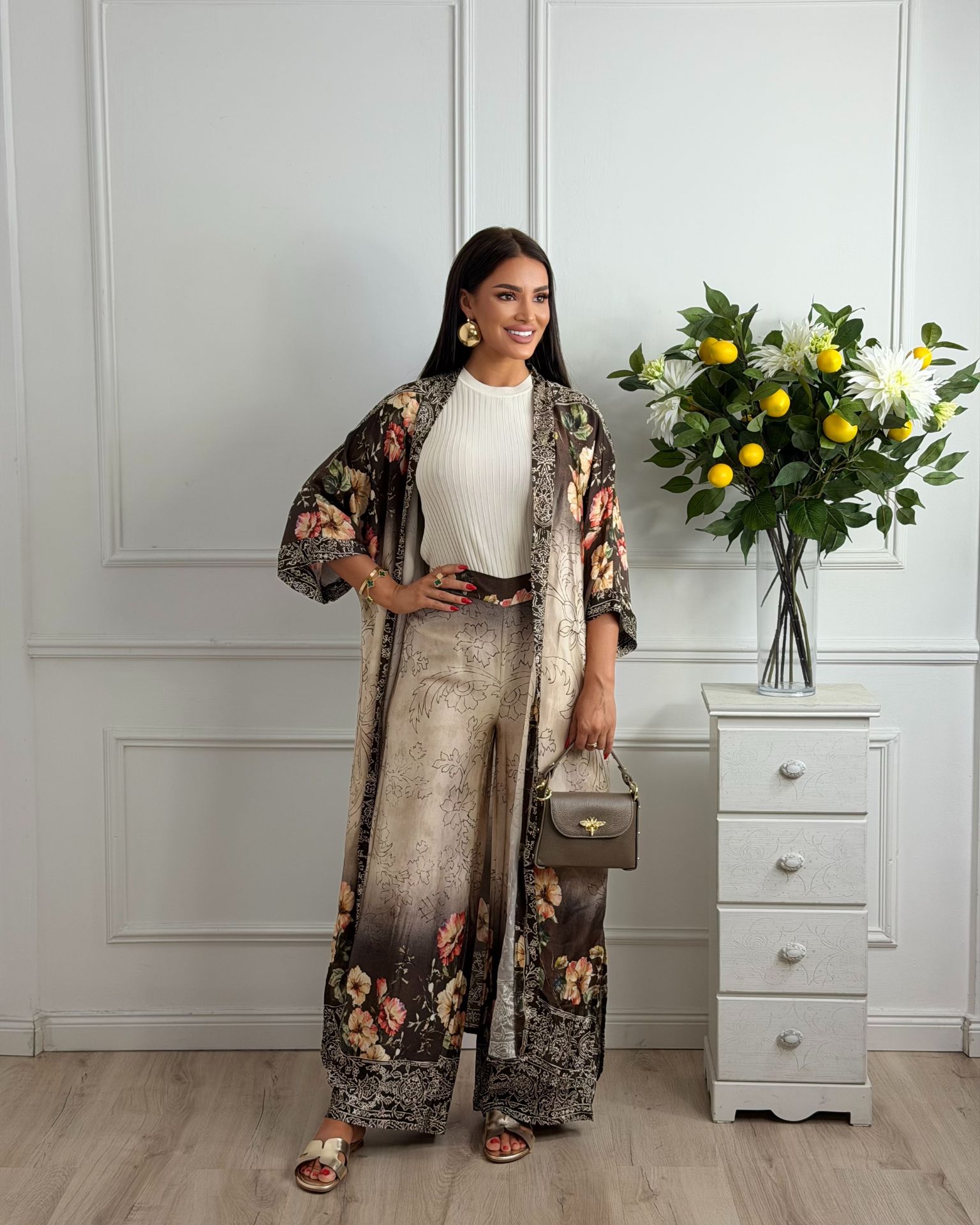 Autumn Blossom Satin Set