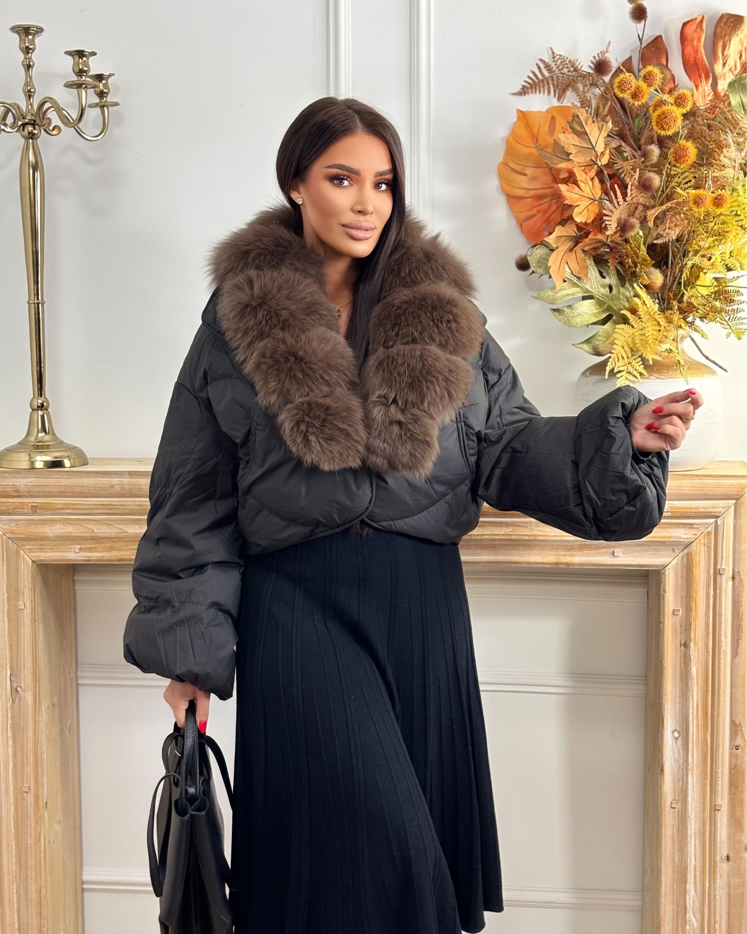 Crna crop  perjana jakna