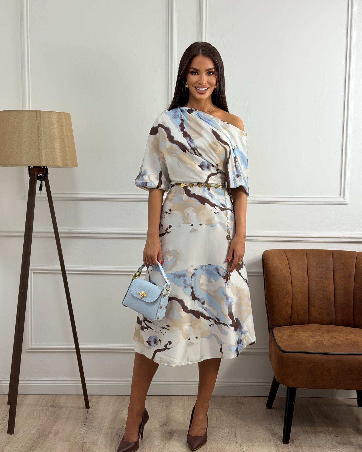 Blue Satin Mix haljina