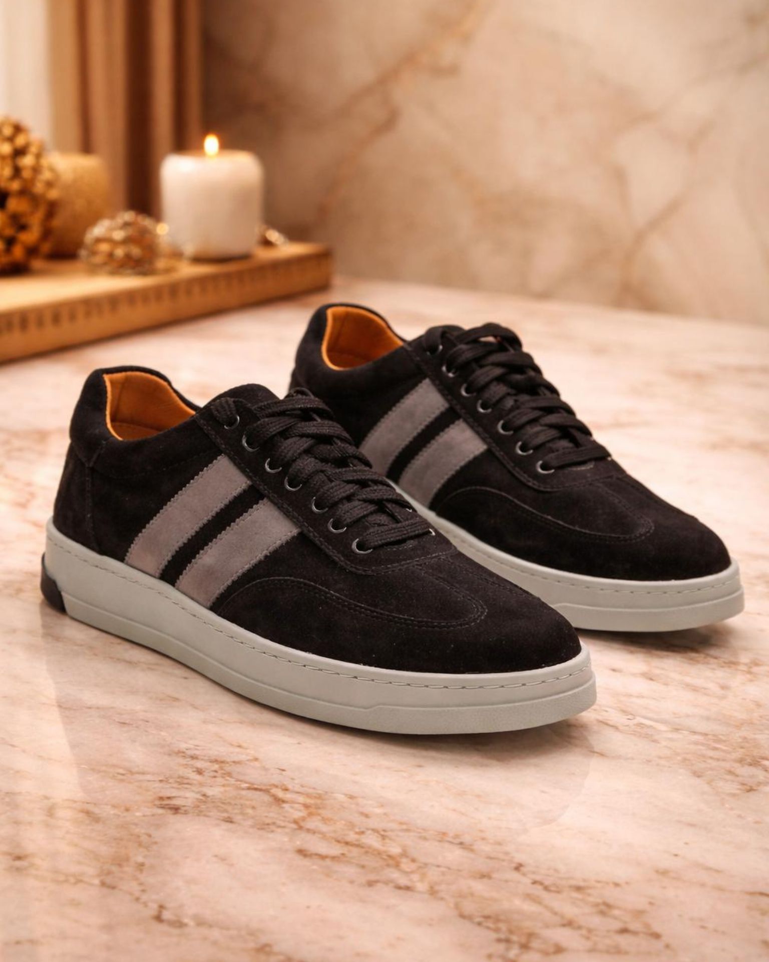 Muške crne kožne patike