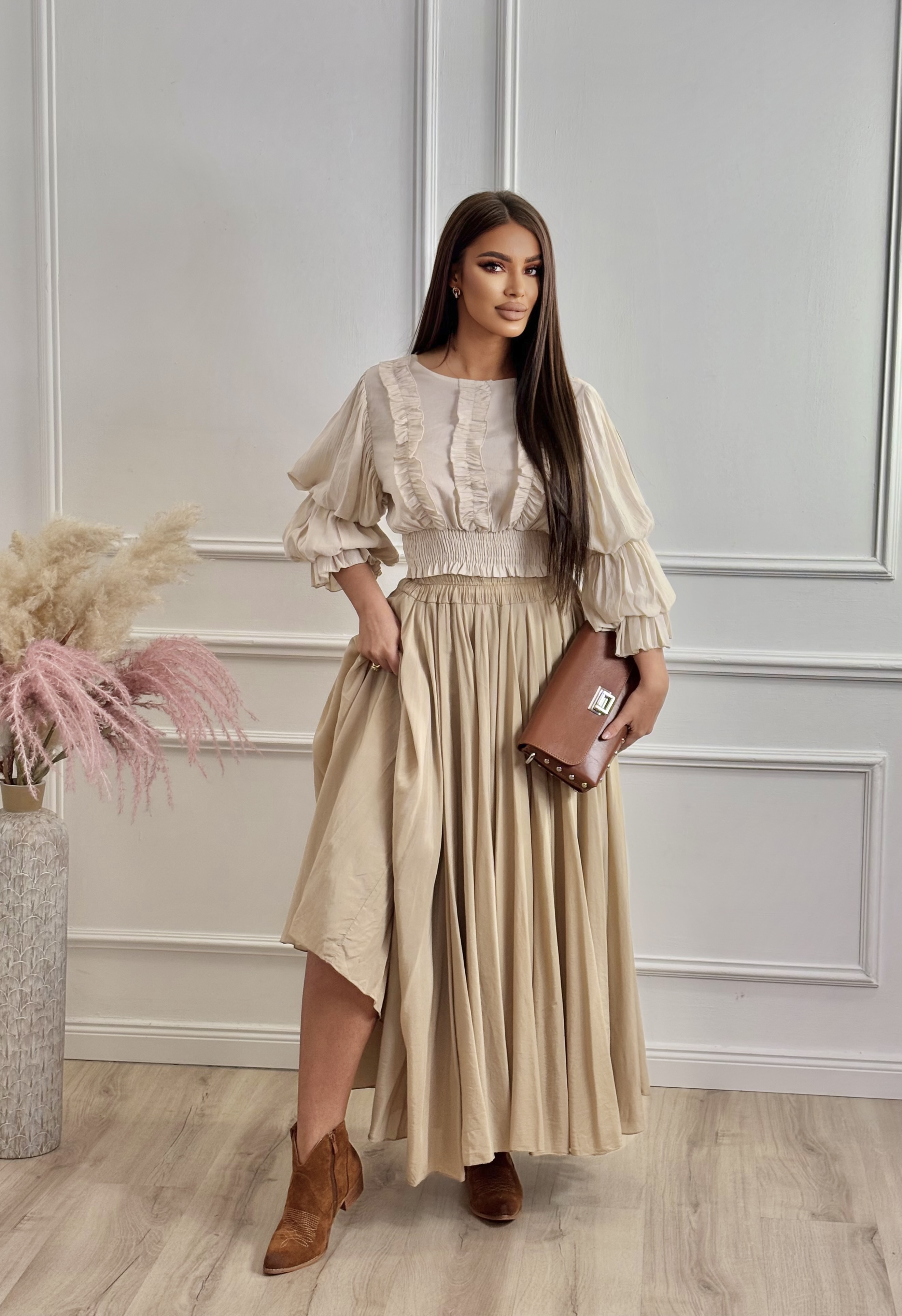 Bež crop bluza