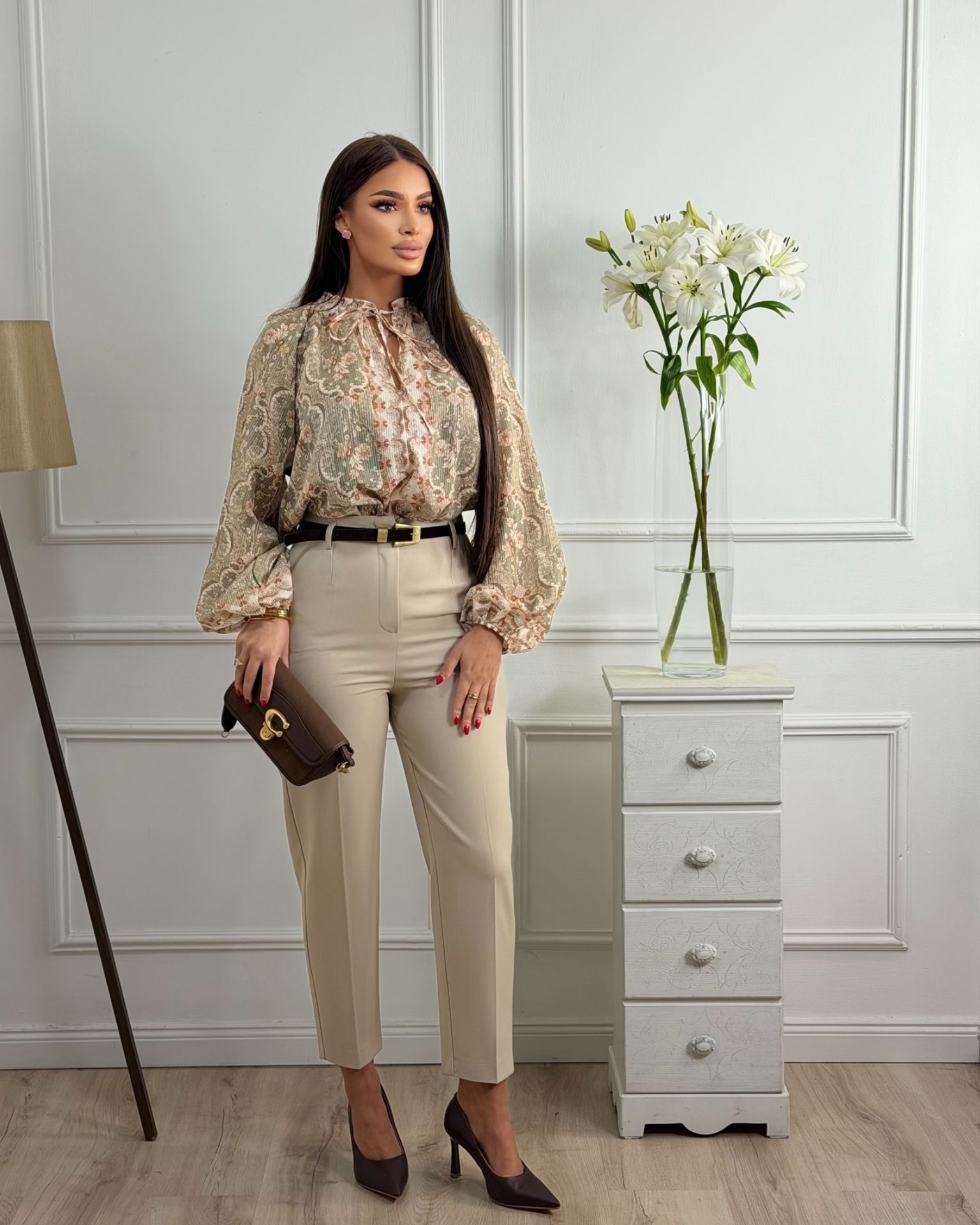 Pantalone / Beige Slim